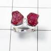 Ring Size-7 Beautiful Ruby Rough Ring A - BSR73 Solid 925 Sterling Silver Plain Setting Ring